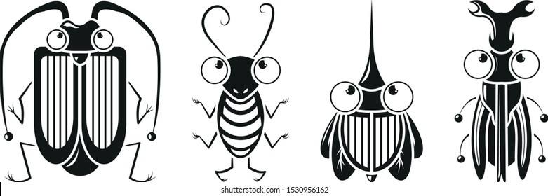 Bugs icons set. Simple illustration of 4 bugs vector icons for web