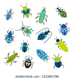 Bugs, Insects. Modern set of icons, symbols and illustrations