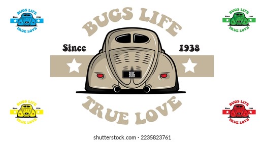 Bugs vida verdadero amor diseño de camisetas de escarabajo