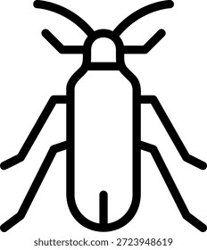 ícone de linha de bugs vetor de ilustração