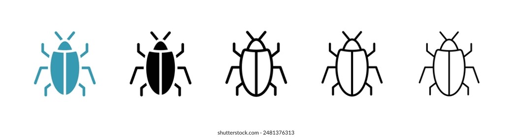 Bugs line icon vector set.