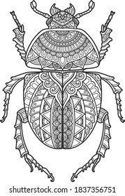 bugs mandala design for coloring book or t shirt design print