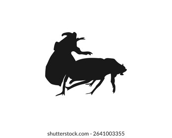 bugs mating silhouette. Silhouette of Two Beetles in Mating Position. Wildlife Silhouettes Depicting Animal Mating. vector on white background.