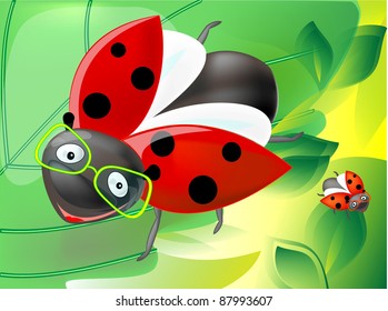 Bugs in points on leaves smile