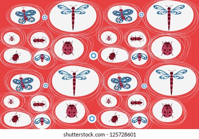 bugs red background