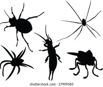 bugs silhouette - vector