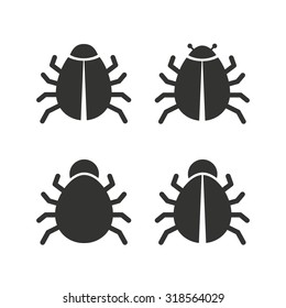 Bugs vaccination icons. Virus software error sign symbols. Flat icons on white. Vector