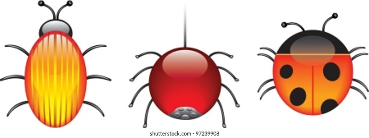 bugs. Vector (EPS8), seamless, all part (object) closed, posibility to edit, without transparence.