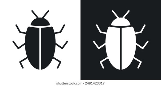 Bugs vector icon set in black color.