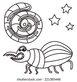 Bugs Vector Illustration in eps8. Cockroaches, Worms for halloween