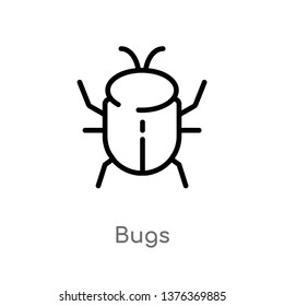 bugs vector line icon. Simple element illustration. bugs outline icon from technology concept. Can be used for web and mobile