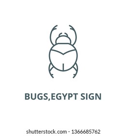 Bugs,egypt sign line icon, vector. Bugs,egypt sign outline sign, concept symbol, flat illustration