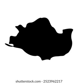 Mapa del distrito de Buhweju, división administrativa de Uganda. Ilustración vectorial.