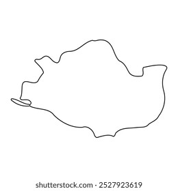 Buhweju District map, administrative division of Uganda. Vector illustration.