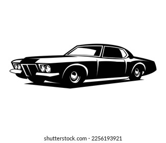 buick riviera gran sport 1971. isolated white background view from side. Best for logo, badge, emblem, icon, design sticker and old car industry. available in eps 10.