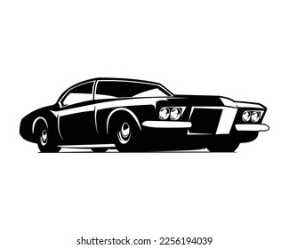 buick riviera gran sport 1972 isolated on white background. best for logos, badges, emblems, icons, available in eps 10.