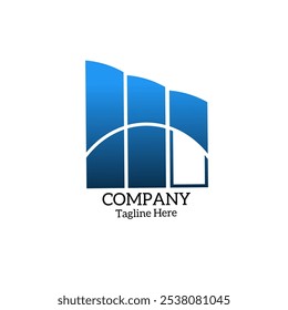 modelo de design de logotipo azul de construção