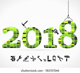 Build 2018 concept illustration with construction icons