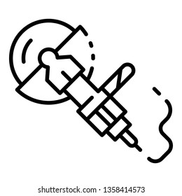 Build angle grinder icon. Outline build angle grinder vector icon for web design isolated on white background