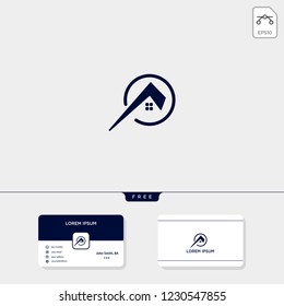 build architect, real estate creative logo template vector illustration and logo inspiration. business card design template include