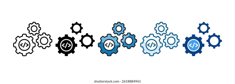 Build Automation Icon Set Multiple Style Collection