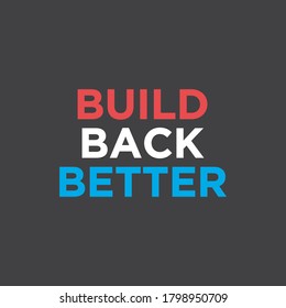 Build Back Better Slogan Text, Biden Slogan, Presidential Quote Vector Illustration Background