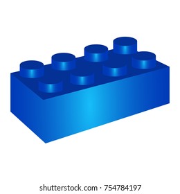 Build block toy isolated on white background, Vector illustration