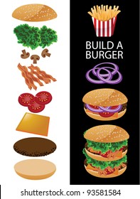 Build a Burger EPS 8 vector, grouped for easy editing.