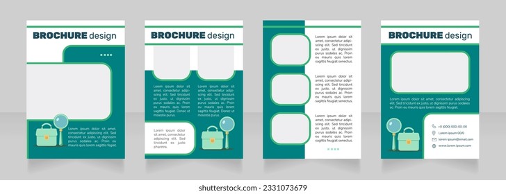 Build career in data science blank brochure design. Template set with copy space for text. Premade corporate reports collection. Editable 4 paper pages. Nunito Light, Bold fonts used
