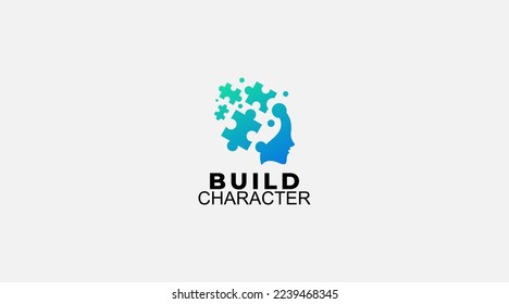 Build character vector logo design illustration icon