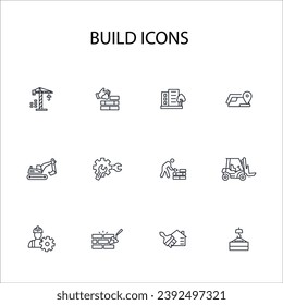 Build and construction icon set.vector.Editable stroke.linear style sign for use web design,logo.Symbol illustration.