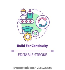 Build for continuity concept icon. Dealing with inflation in business abstract idea thin line illustration. Isolated outline drawing. Editable stroke. Arial, Myriad Pro-Bold fonts used