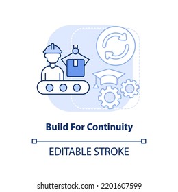 Build for continuity light blue concept icon. Dealing with inflation in business abstract idea thin line illustration. Isolated outline drawing. Editable stroke. Arial, Myriad Pro-Bold fonts used
