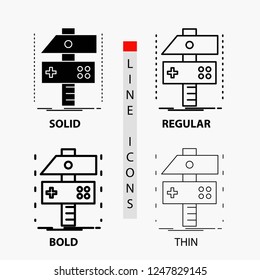 Build, craft, develop, developer, game Icon in Thin, Regular, Bold Line and Glyph Style. Vector illustration