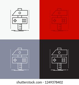 Build, craft, develop, developer, game Icon Over Various Background. Line style design, designed for web and app. Eps 10 vector illustration