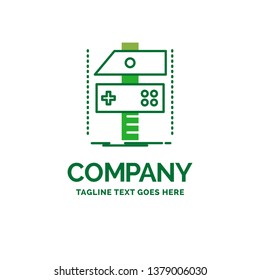 Build, craft, develop, developer, game Flat Business Logo template. Creative Green Brand Name Design.