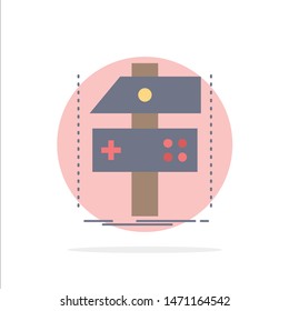 Build, craft, develop, developer, game Flat Color Icon Vector. Vector Icon Template background