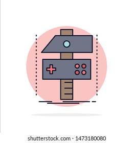 Build, craft, develop, developer, game Flat Color Icon Vector