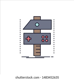 Build, craft, develop, developer, game Flat Color Icon Vector