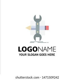 Build, design, develop, sketch, tools Flat Color Icon Vector