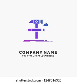 Build, design, develop, tool, tools Purple Business Logo Template. Place for Tagline.