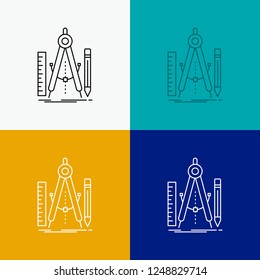 Build, design, geometry, math, tool Icon Over Various Background. Line style design, designed for web and app. Eps 10 vector illustration