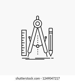 Build, design, geometry, math, tool Line Icon. Vector isolated illustration