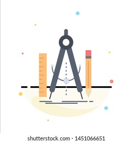 Build, design, geometry, math, tool Flat Color Icon Vector