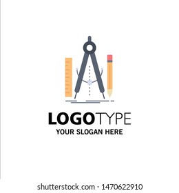 Build, design, geometry, math, tool Flat Color Icon Vector. Vector Icon Template background
