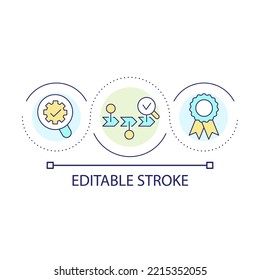 Build development way loop concept icon. Business achievement and strategy. Business growth abstract idea thin line illustration. Isolated outline drawing. Editable stroke. Arial font used