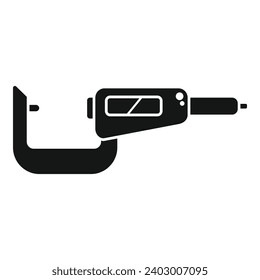 Build digital micrometer icon simple vector. Metallic tool. Scale precise