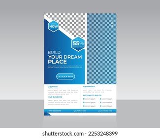 Build Dream Home Construction Flyer A4 size template ready for print