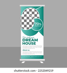 Build Dream Home Roll up Banner Standee template Display Banner Suitable for Construction Company