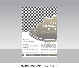 Build Dream House Construction, Home Repair A4 size Flyer template
